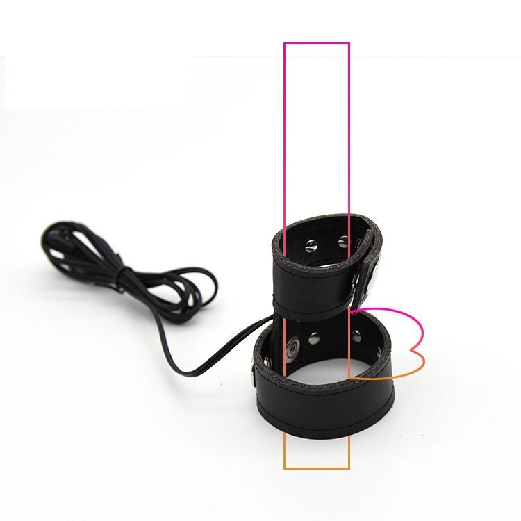 Wireless Remote Control Electro Shock PU Leather Penis Ring Scrotal Ring Electric Stimulate Cock Rings Medical Sex Toys For Men